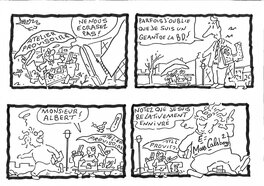 Pévé - Pévé. La plus mauvaise BD du Monde (Hergé + Albert Einstein) - Planche originale
