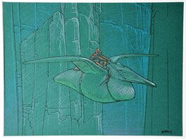 Moebius - Arzak...vert - Illustration originale