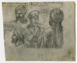 Edgar Pierre Jacobs - 1948, Blake et Mortimer, Le Secret de l'Espadon, crayonné préparatoire - Œuvre originale