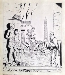 Jacques Martin - Alix Le Sphinx d'Or - Couverture du Journal de Tintin - Original Cover
