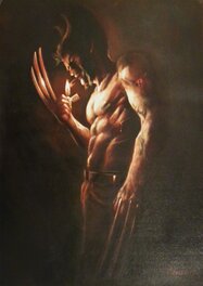 Emmanuel Civiello - Wolverine peinture à l'huile. - Illustration originale