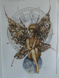 Séverine Pineaux - La fée horloge - Illustration originale