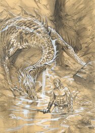 Gwendal Lemercier - Siegfried et le dragon - Illustration originale