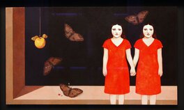 Pierre Mornet - Les jumelles et les papillons - Planche originale