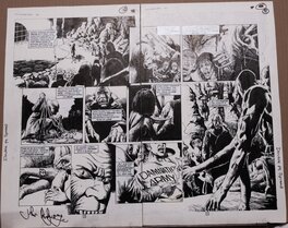 John Ridgway - Satan bouche un coin !!  double page 10-11 - Planche originale