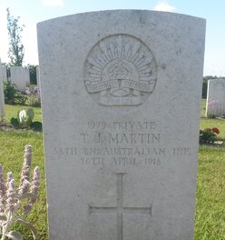 Tombe d'un soldat australien mort en avril 1918