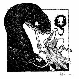 David Petersen - Mouse Guard vs Serpent - Illustration originale
