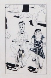 Albert Dubout - Journées printanières - dessin paru en 1930 dans "l'intransigeant" - Planche originale