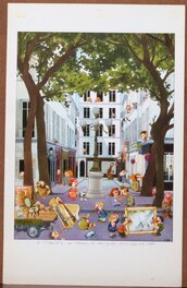 Jean-Jacques Loup - La Place de  Furstenberg par le grand moqueur Loup !! - Illustration originale