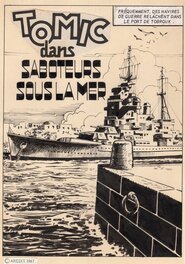Jean-Paul Decoudun - Saboteurs sous la mer - Tomic, Téméraire n°106, Aredit, 1967 - Planche originale
