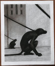 Charles Nogier - Les singes dans la cité ... - Planche originale