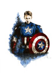 Tom Chanth - Captain America - Illustration originale