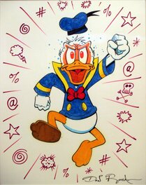 Don Rosa - Donald en colère - Illustration originale