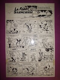 Marcel Remacle - Bobosse, « La Forêt silencieuse », planche d'incipit, 1959. - Comic Strip