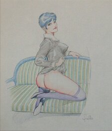 Leone Frollo - Sofa - Original Illustration