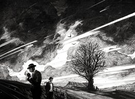 Nicolas Delort - Hommage à "American Gods" de Neil Gaiman - Illustration originale