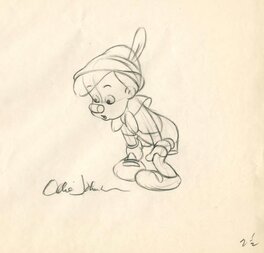 Ollie Johnston - Pinocchio Original Animation Drawing  (Ollie Johnston) - Original Illustration