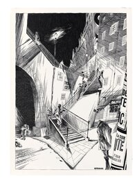 Frédéric Bézian - L'escalier - Illustration originale