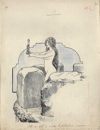Chéri Hérouard - Dessin à l'encre de chine de Chéri Hérouard (Grisélidis, Contes de Boccace) - Illustration originale