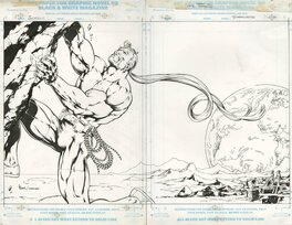Gary Frank - Marvel Swimsuit Special #3 P24-25: Thunderstrike - Illustration originale