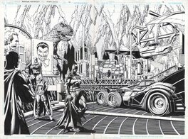 David Finch - Batman - The Return, Issue 1, page 12 & &3 Double page Splash - Planche originale