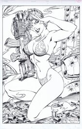 Joe Chiodo - Homage Studios Swimsuit Special #1 P26 : Ballistic - Illustration originale