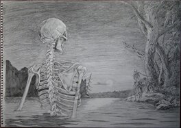Chris Odgers - The Bone Yard Ballet pencil prelim by Chris Odgers - Illustration originale