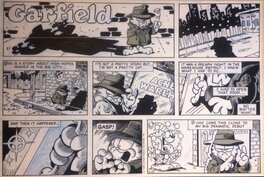 Planche originale - Garfield - Sunday Strip 28/05/1989