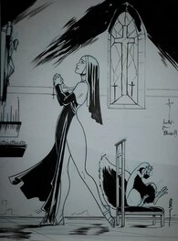 Louis - Charlie nonne - Illustration originale