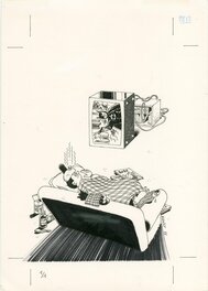 Serge Ernst - Les Zappeurs - couverture hebdo Spirou 2817 de 1992 - Original Cover
