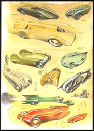 Al Severin - Al Séverin - Harry 3 - Etudes de véhicules - Illustration originale