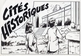 Jacques Géron - Cités historiques - case titre illustrant un article paru dans Sylvie n°174 (Aredit) - Planche originale