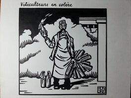 Honoré - Les viticulteurs en colère (mai 2005) - Illustration originale