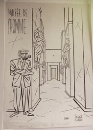 Serge Clerc - Au MUSEE DE L'HOMME  1986 - Original Illustration