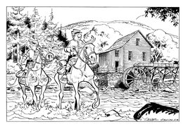 Willy Lambil - Moulin à eau - Illustration originale