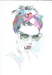 Natalia Sanabria - Illustration de mode par Natalia Sanabria, crayon et aquarelle, 2013 - Original Illustration