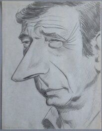 Tibet - Caricature Yves Montand - 1975