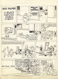 René Pétillon - Jack Palmer-Gag en une planche-Live Aid - Comic Strip