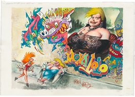 Marc Hardy - Lolo & Sucette, "Mona Lolo, l'orgueil", illu pour un calendrier, "Les 7 péchés capitaux". - Illustration originale