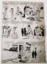 José Luis Macias - Jimi y Puk - 1953 - revisiter le portrait de l'usurier en bande dessinée ?! - Planche originale