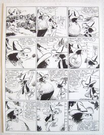 William A. Ward - Sheriff FOXX - Bande dessinée animalière de William. A. WARD - 1943 - Planche originale