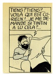Hergé - Le capitaine Haddock lit... - Planche originale