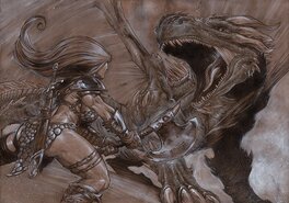 Pierre-Denis Goux - Combat de Titans - Illustration originale