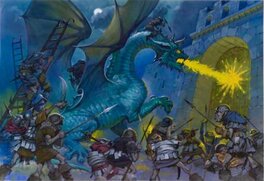 Angus McBride - The Orcs Assault - Illustration originale