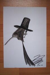 David Lloyd - V for Vendetta,V ink wash drawing,David Lloyd - Original art