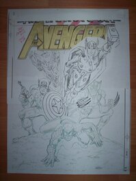 John Romita - Avengers #1 Cover(The Heroic Age),Xerox copy ,pencil art before ink,(Thor-version 1),John Romita Sr. - Original Cover