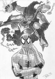 Paco Baidal - Spiderman et le bouffon vert par Paco Baidal - Illustration originale
