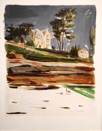 Dominique Corbasson - "Dinard , paysage de Bretagne " - Illustration originale
