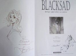 Blacksad Quelques part entre les ombres dédicace de Natalia et dédicace de Blacksad par Diaz Canales