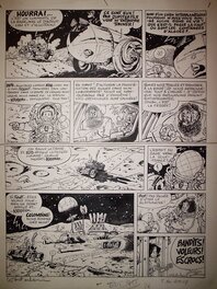 Marc Wasterlain - Bob Moon et Titania n° 1, « Une Base sur la Lune », planche 27, 1971. - Planche originale